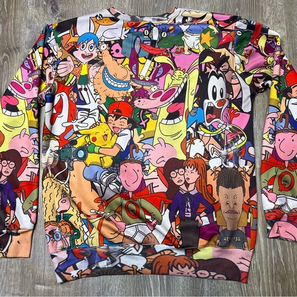 RARE Nickelodeon Cartoon Network Sweatshirt Adult Shirt TV Show Character Print - Picture 12 of 14